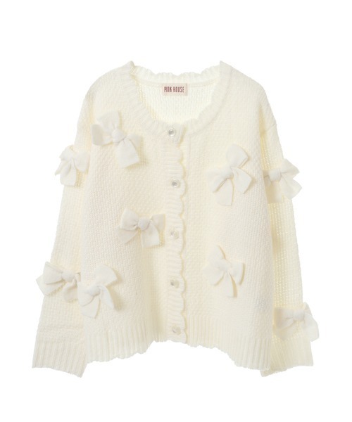PINK HOUSE（ピンクハウス）の「リボンモチーフ使いニットカーディガン