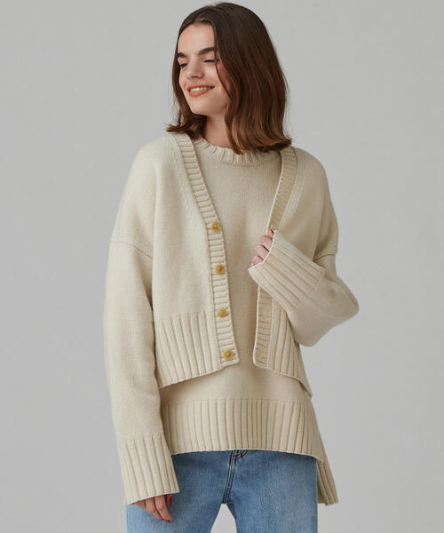 MACPHEE（マカフィー）の「ラムカシミヤ Vネックカーディガン