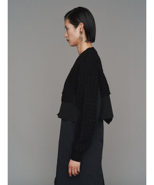 UN3D.（アンスリード）の「CABLE LAYER SHORT KNIT TOP / ケーブル