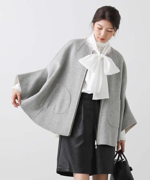セール】ウールリバーシブルポンチョ（ポンチョ）｜Risley（リズレー