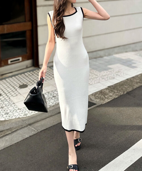 岡部あゆみさんコラボ ］選べるネックとタイプ リブニットノースリーブ