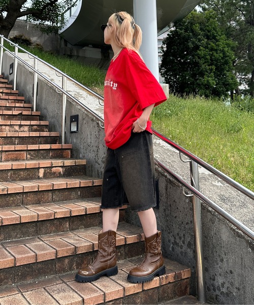 sedacle（セダクル）の「アソートダブルニーハーフパンツ（デニム