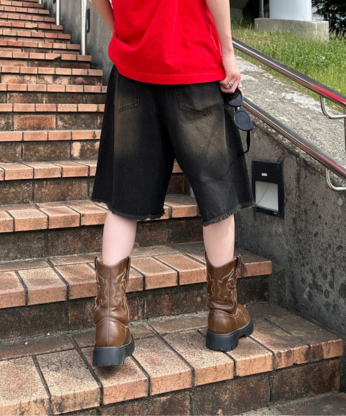 sedacle（セダクル）の「アソートダブルニーハーフパンツ（デニム