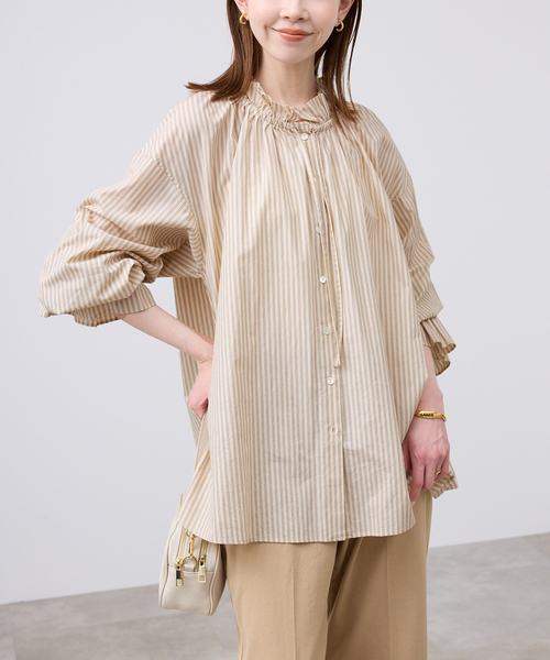 一部WEB・店舗限定カラーあり》タイプライターフリルカラーブラウス