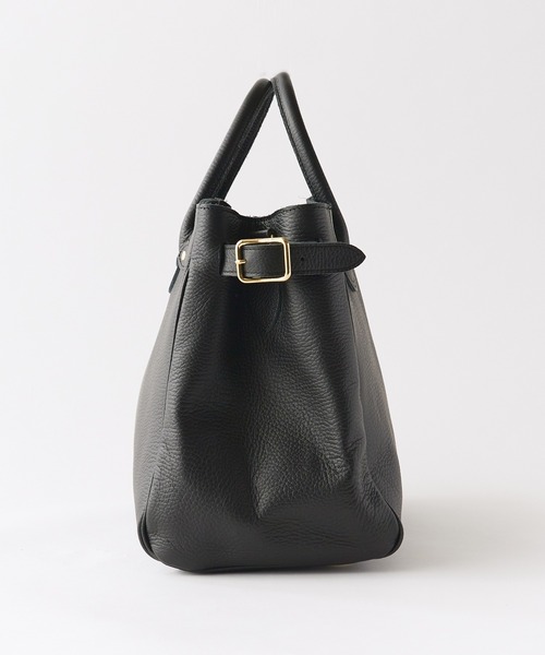 YOUNG & OLSEN/ヤングアンドオルセン EMBOSSED LEATHER BELTED TOTE S