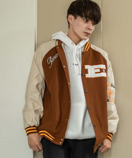 セール】ブラウンベース ビッグロゴ スタジャン アウター ブルゾン