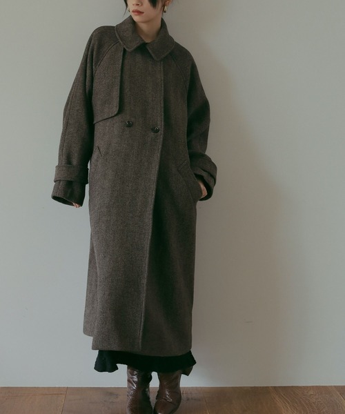 セール】ヘリンボーンロングコート（チェスターコート）｜N WITH