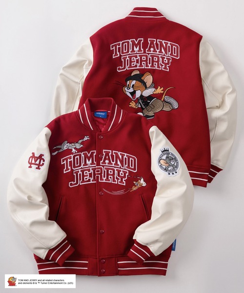 セール】【72】【TOM＆JERRY/トムとジェリー】ワッペン刺繍 袖切替