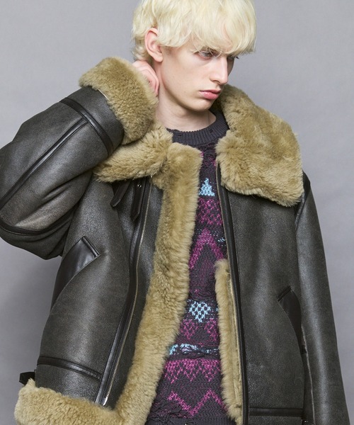 UNISEX》B-3 Real Mouton Jacket/B-3リアルムートンジャケット【MAISON