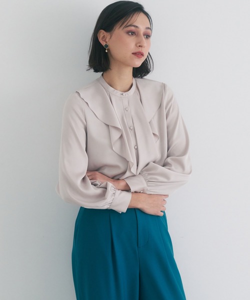 ANAYI（アナイ）の「サテンアムンゼンフリル ブラウス（シャツ