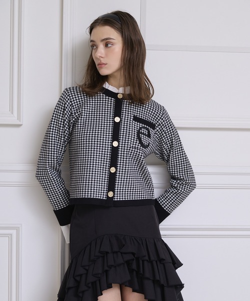 再入荷/14色展開】Attached collar ニットジャケット（ノーカラー