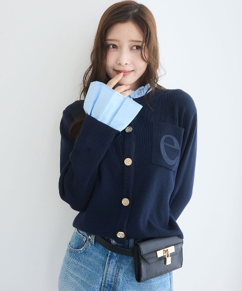 再入荷/14色展開】Attached collar ニットジャケット（ノーカラー