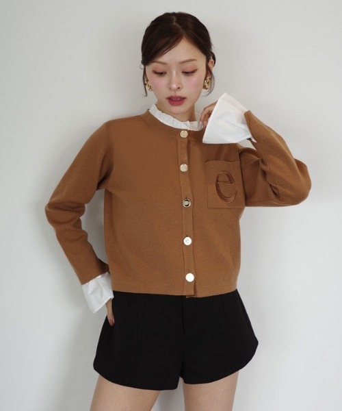 再入荷/14色展開】Attached collar ニットジャケット（ノーカラー