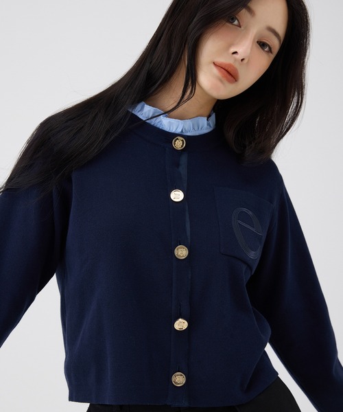 再入荷/14色展開】Attached collar ニットジャケット（ノーカラー