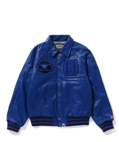 A BATHING APE（アベイシングエイプ）の「(B)APE LEATHER VARSITY