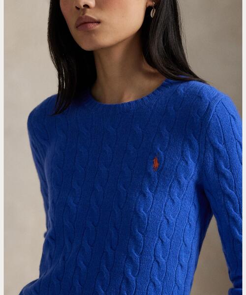 セール】ケーブル ウールカシミヤ クルーネック セーター（ニット