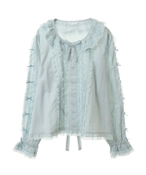 PINK HOUSE（ピンクハウス）の「レース＆リボン使いローンブラウス