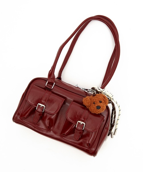 セール】an meets zakka キーホルダー付き合成皮革ロングハンドルミニ