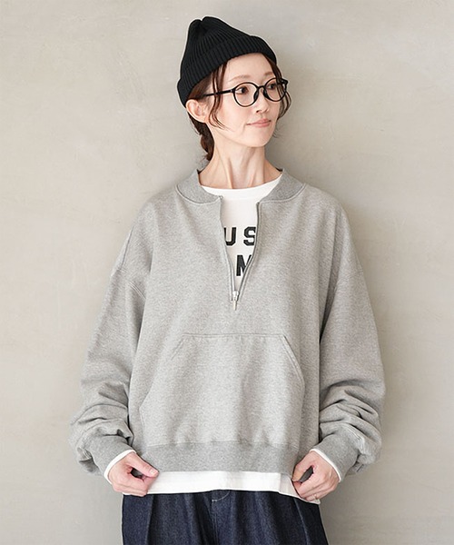 ふわりと裏毛 ハーフジッププルオーバー（Tシャツ/カットソー