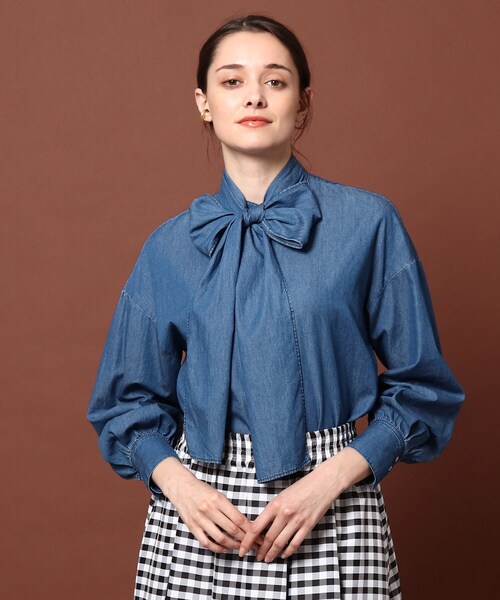 DRESSTERIOR（ドレステリア）の「◇【2WAY】ボウタイデニムブラウス