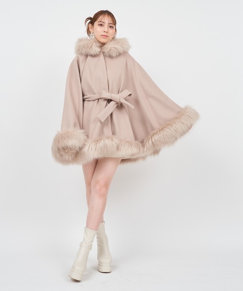 ZOZO限定】フードファーケープコート（その他アウター）｜ROYAL PARTY