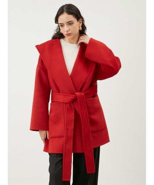 Mila Owen（ミラオーウェン）の「共布ベルト付ハーフ丈フードリバー