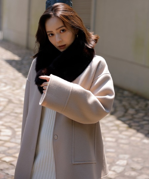 anuans（アニュアンス）の「バイカラーショートリバーコート（ノー