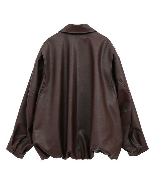 CLANE/クラネ】FAKE LEATHER BALLOON JACKET/フェイクレザーバルーン