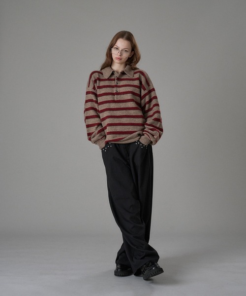 MULTI BORDER SOFT TOUCH KNIT POLO / マルチボーダーソフトタッチ