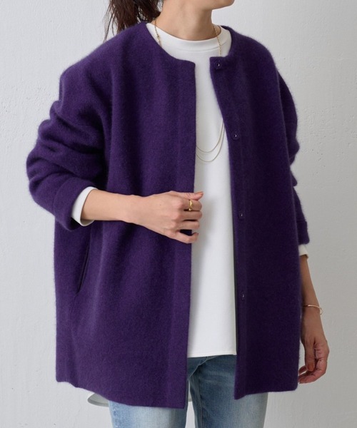 BEARDSLEY（ビアズリー）の「ニットコート（ノーカラーコート）」 - WEAR