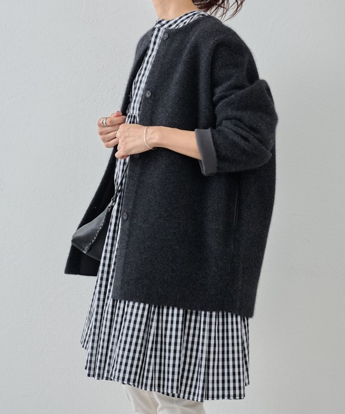 BEARDSLEY（ビアズリー）の「ニットコート（ノーカラーコート）」 - WEAR