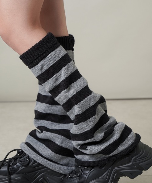ボーダーワイドレッグカバー（レッグウォーマー）｜SPINNS（スピンズ