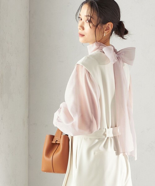 手洗い可能〉オーガンジー リボン ブラウス（シャツ/ブラウス）｜SHIPS