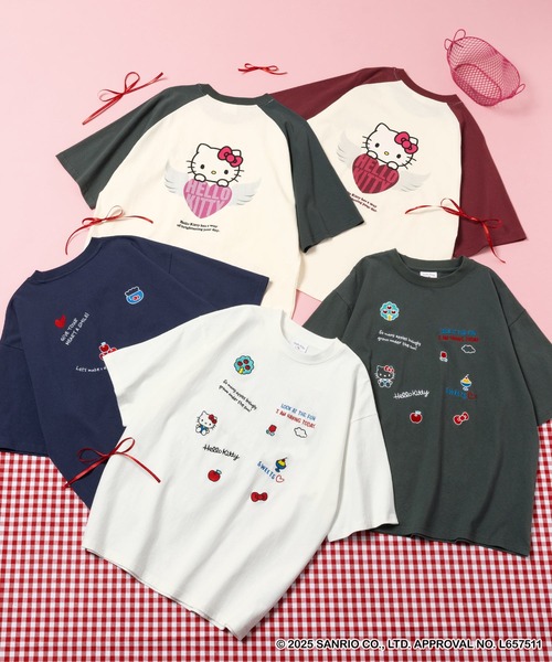 HELLO KITTY】別注 ハローキティデザイン刺繍/プリント オーバーサイズ