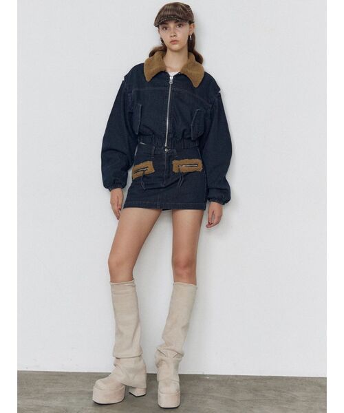 セール】ルーズフレアカバーフィットブーツ（ブーツ）｜EMODA（エモダ