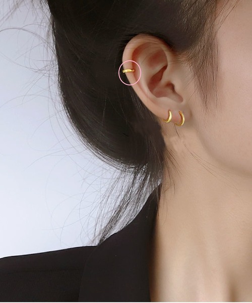 セール】オールシルバー925 シンプルループピアス（ピアス（両耳用