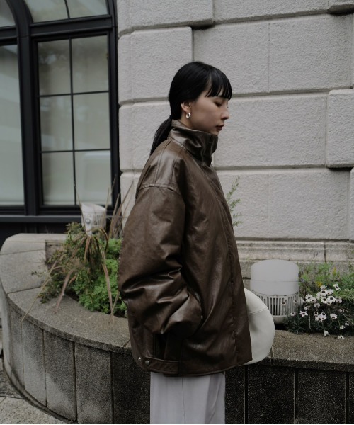 PASTING LIKE SYNTHETIC LEATHER JACKET（その他アウター）｜Ameri