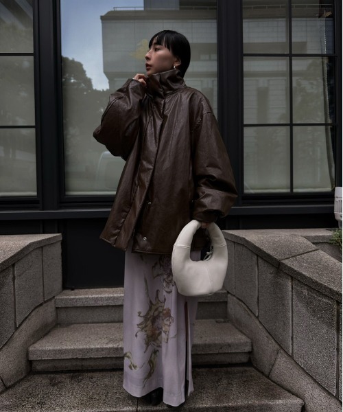 Ameri（アメリ）の「PASTING LIKE SYNTHETIC LEATHER JACKET（その他