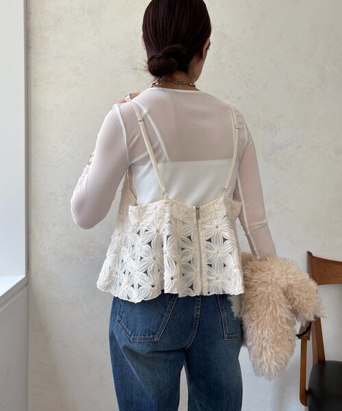 WEB限定】チュールフラワーキャミ（シャツ/ブラウス）｜DouDou