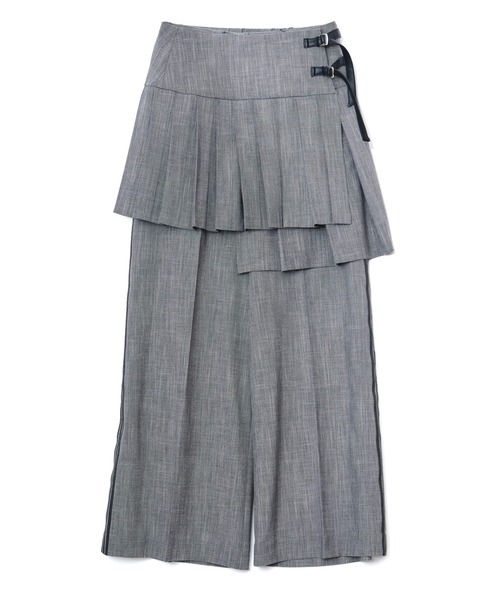 プリーツスカートレイヤードパンツ（スラックス）｜AULA AILA