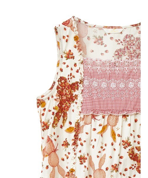 PINK HOUSE（ピンクハウス）の「ギンガムうさぎプリントノースリーブ