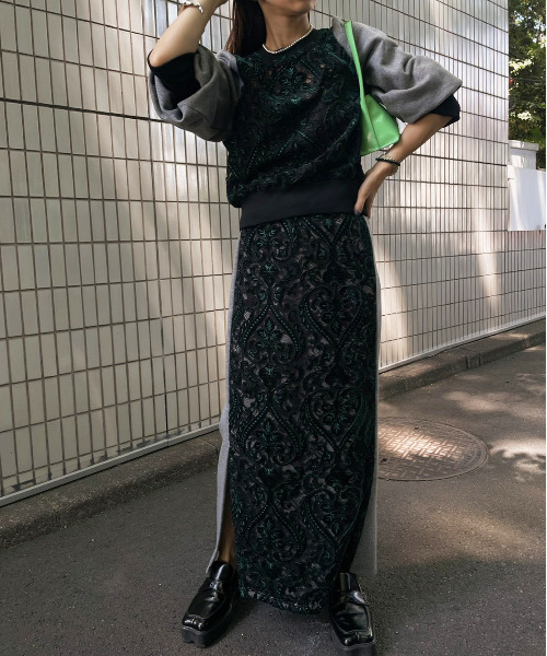 Ameri（アメリ）の「LACE DOCKING SWEAT TOP（スウェット）」 - WEAR