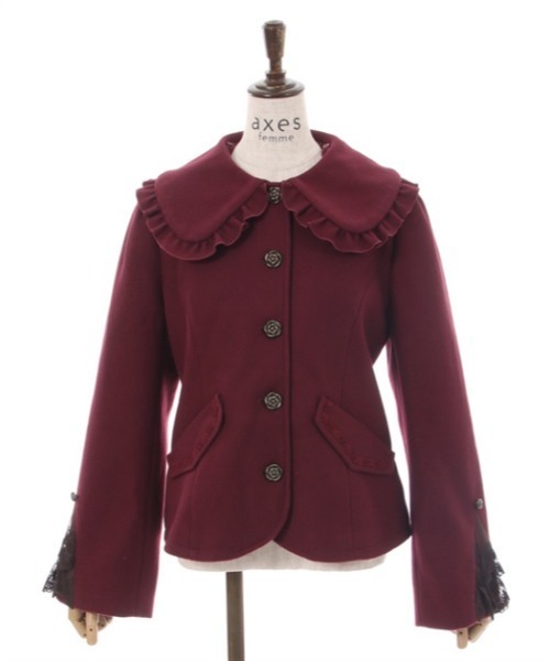 axes femme（アクシーズファム）の「ファー襟付編上ショートコート