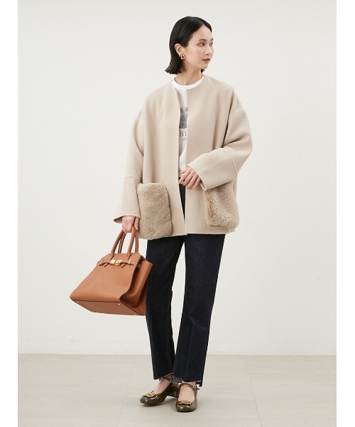 Mila Owen（ミラオーウェン）の「2WAYファーポケットリバーコート