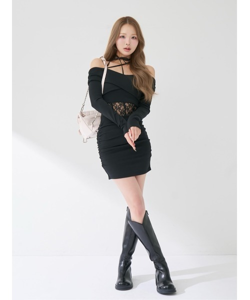 新品タグ付 コルセットレースカットミニワンピース ダーリッチ