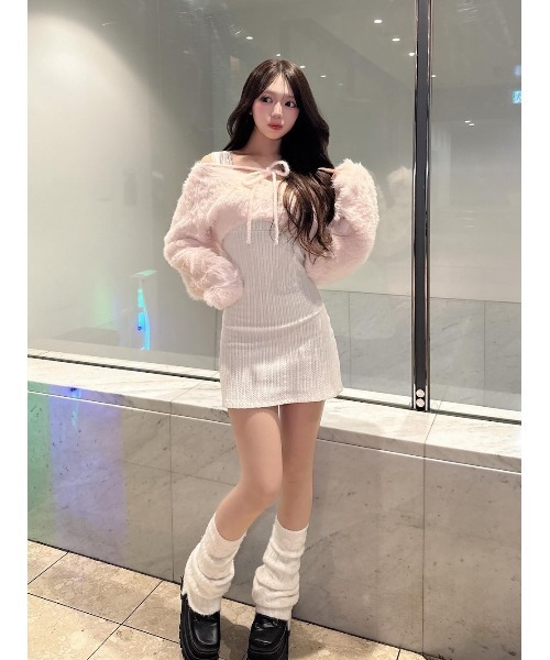 ケーブルニットソーセットミニワンピース（ワンピース）｜Darich