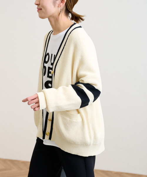 FRAMeWORK（フレームワーク）の「ライン畦ニットカーディガン