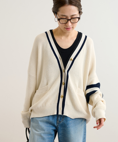 FRAMeWORK（フレームワーク）の「ライン畦ニットカーディガン