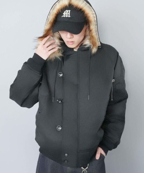 セール】【短丈】中綿N-2Bフライトジャケット/2WAY/フェイクファー