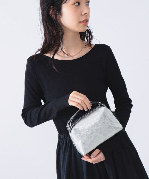 GIANNI CHIARINI / メタリック ALIFA レザーショルダーバッグ S